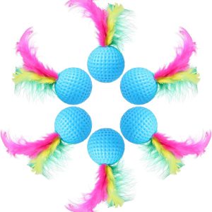 cat feather ball toys with jute