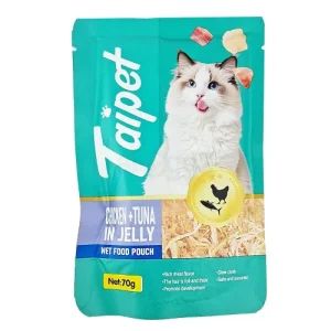 taipet pouch chicken & tuna in jelly 70gm